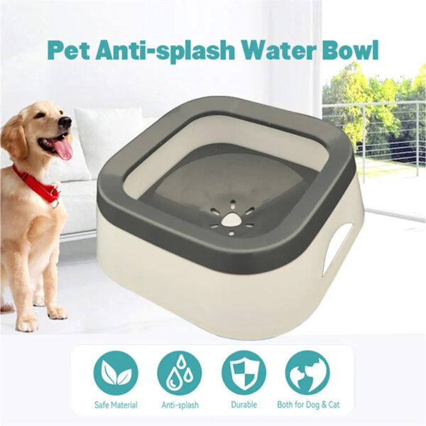 1L Anti-Splash Dog Water Bowl with Large Capacity