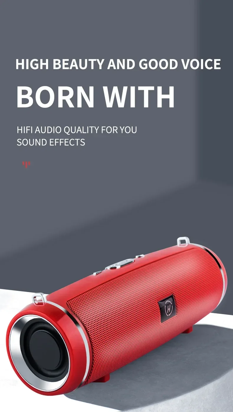 Portable Bluetooth Speakers Mini Wireless High Fidelity Surround Sound Subwoofer Outdoor Waterproof Camping Party Loudspeaker - onlinemegasale.com