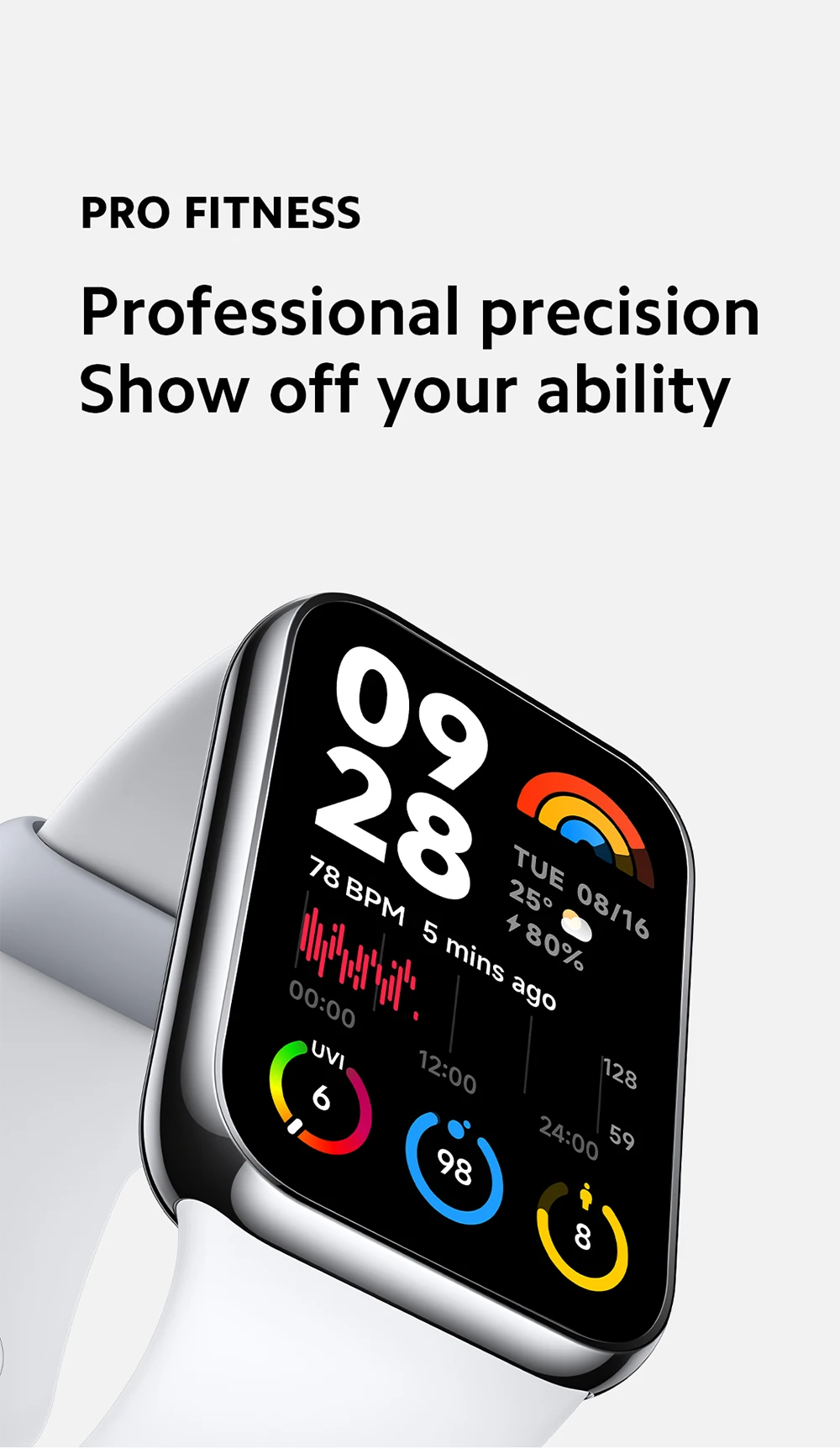 New world Premiere Global Version Xiaomi Smart Band 8 Pro 1.74”AMOLED display Built-in Up to 14-day battery life 5ATM Water - onlinemegasale.com