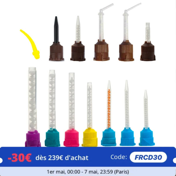 50/100PCS Dental Mixing Tips Silicone Rubber Mixing Tip Dental Impression Materials Mixing Tube Denture Laboratory Color Tubes