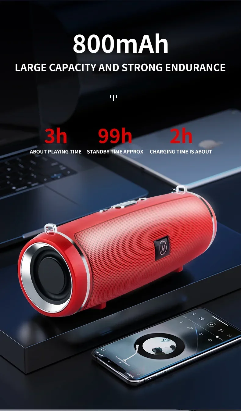 Portable Bluetooth Speakers Mini Wireless High Fidelity Surround Sound Subwoofer Outdoor Waterproof Camping Party Loudspeaker - onlinemegasale.com