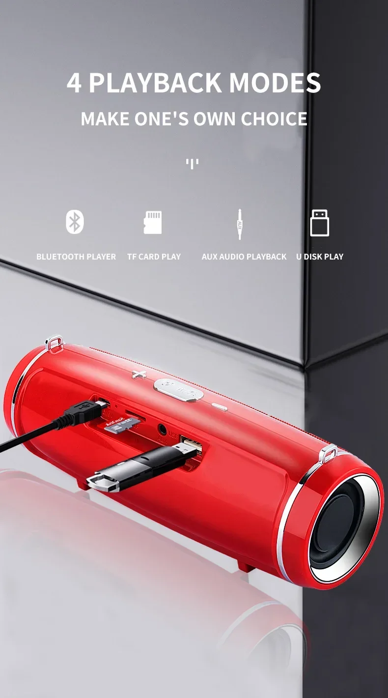 Portable Bluetooth Speakers Mini Wireless High Fidelity Surround Sound Subwoofer Outdoor Waterproof Camping Party Loudspeaker - onlinemegasale.com