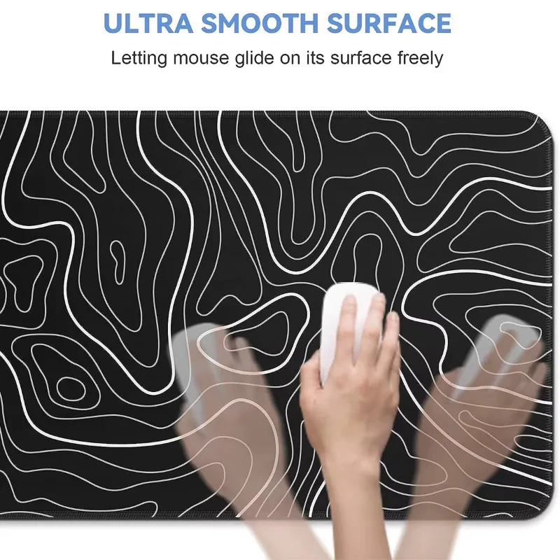 Large Extended Gaming Mouse Pad with Non-Slip Rubber Base,Topographic Design,for Full Desk Keyboard and Mouse Support - onlinemegasale.com Large Extended Gaming Mouse Pad with Non-Slip Rubber Base,Topographic Design,for Full Desk Keyboard and Mouse Support - onlinemegasale.com