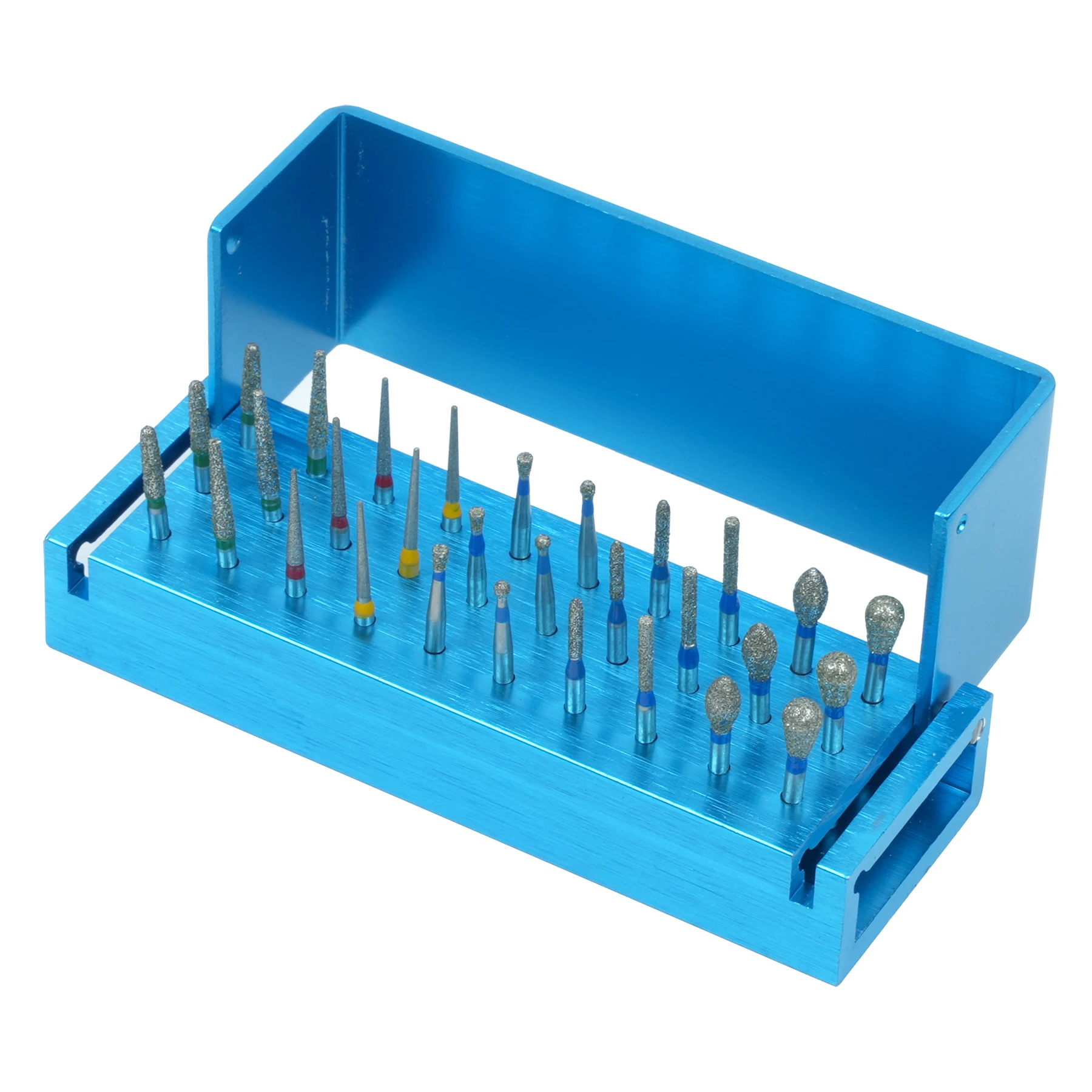 30pcs/Set Dental Diamond Burs Drill Disinfection Block High Speed Handpiece Burs Holder Aluminium Instrument Dentistry Tools - onlinemegasale.com 30pcs/Set Dental Diamond Burs Drill Disinfection Block High Speed Handpiece Burs Holder Aluminium Instrument Dentistry Tools - onlinemegasale.com
