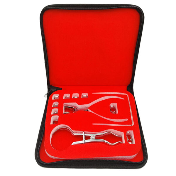 Dentistry Dam Hole Puncher Set With Leather Bag Pliers For Dentist Perforator Rubber Orthodontic Dental Tools Dam Clip