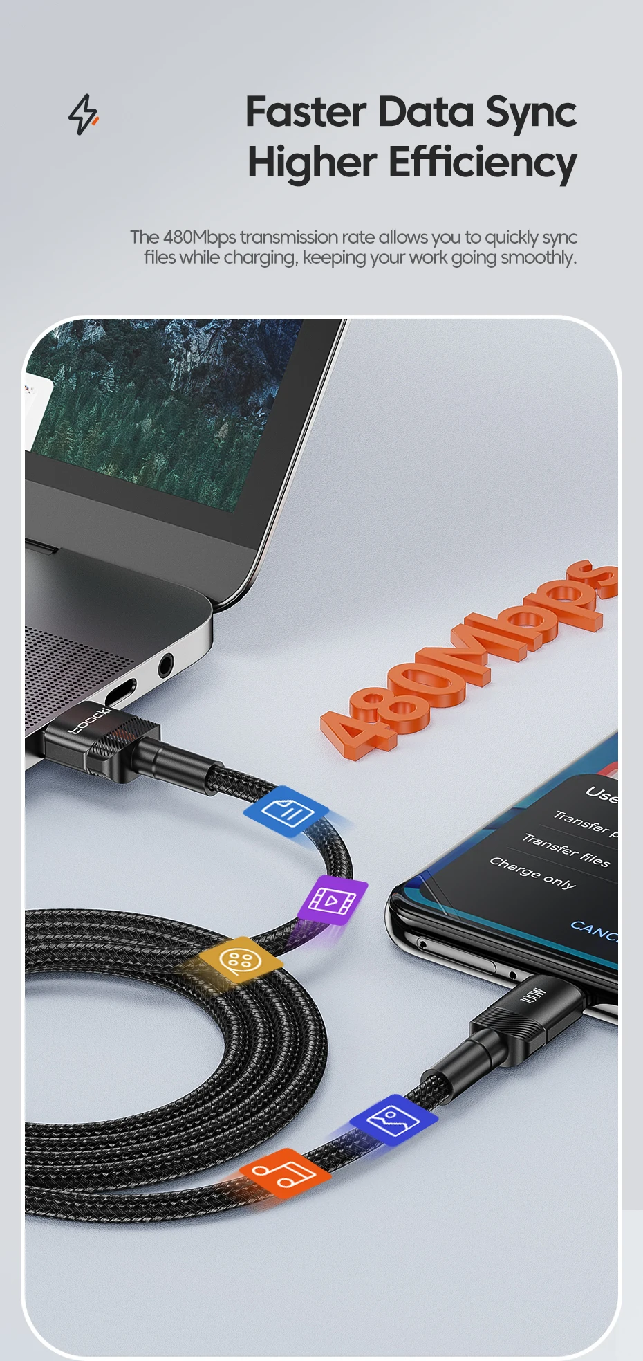 Toocki 100W USB C Cable Super Fast Charge 1M 2M 3M Type C Charger Cable For Huawei Honor Samsung Xiaomi USBC Data Charging Cabo - onlinemegasale.com