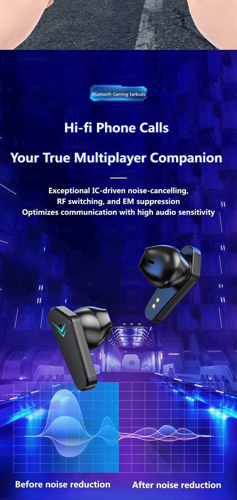 TWS Wireless Earphone Bluetooth Headphone 65ms Low Latency Earbud Esport Gaming Headset Gamer with Mic For Xiaomi iPhone - onlinemegasale.com
