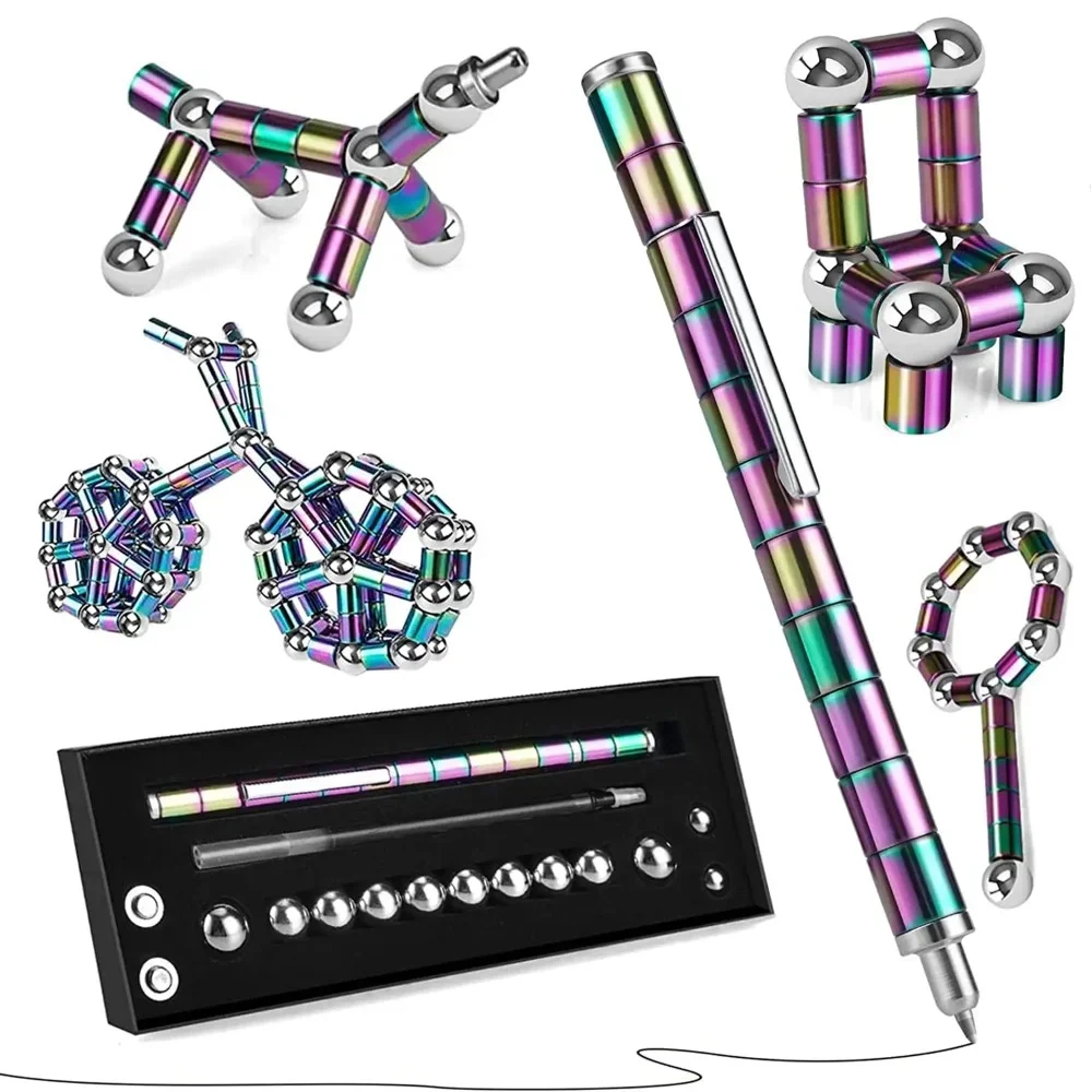 Decompression magnetic pen, fidgeting magnetic pen, multifunctional novel pen for relieving fidgety pressure, a gift for friends - onlinemegasale.com