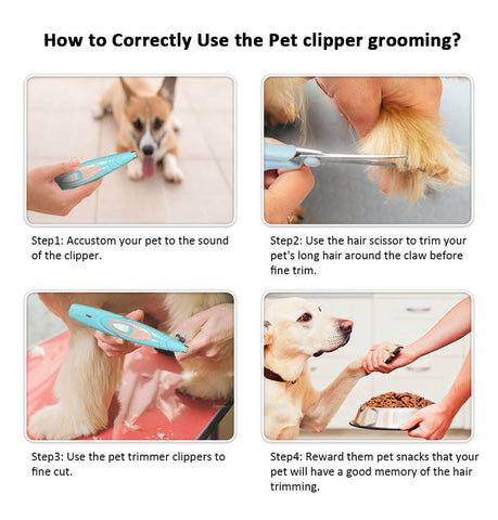 Dog Grooming Cordless Low Noise Electric Trimmer with LED - onlinemegasale.com