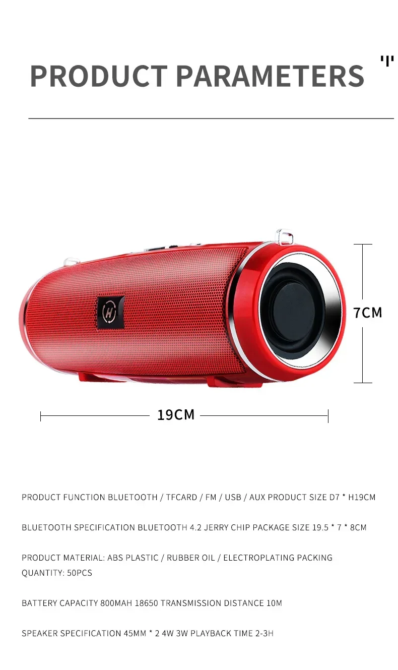 Portable Bluetooth Speakers Mini Wireless High Fidelity Surround Sound Subwoofer Outdoor Waterproof Camping Party Loudspeaker - onlinemegasale.com