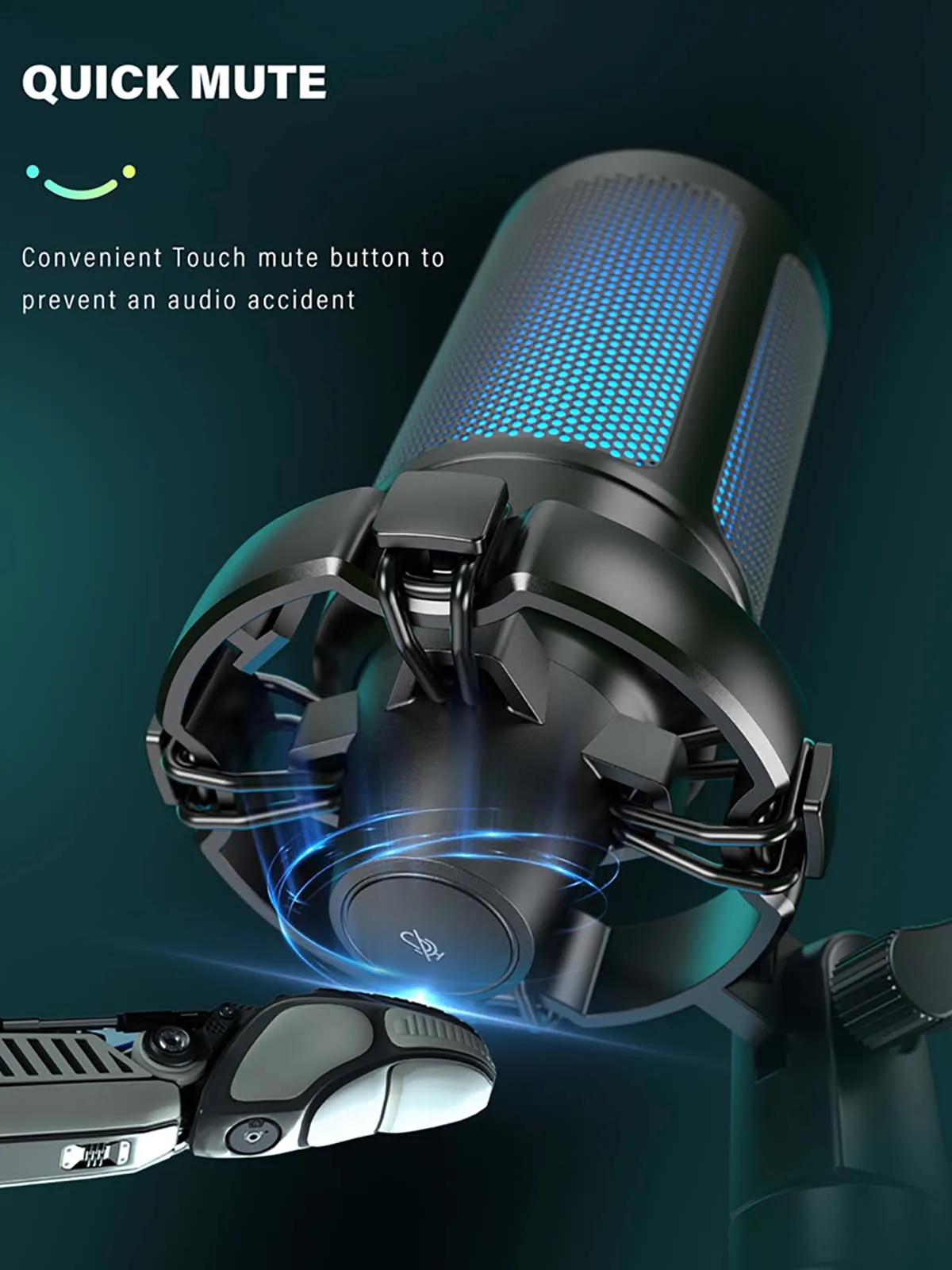 AmpliGame by FIFINE RGB USB Gaming Microphone with Light-touch Mute,Condenser Mic with Tripod for PC,PS4/5,Laptop Streaming-A2 - onlinemegasale.com AmpliGame by FIFINE RGB USB Gaming Microphone with Light-touch Mute,Condenser Mic with Tripod for PC,PS4/5,Laptop Streaming-A2 - onlinemegasale.com