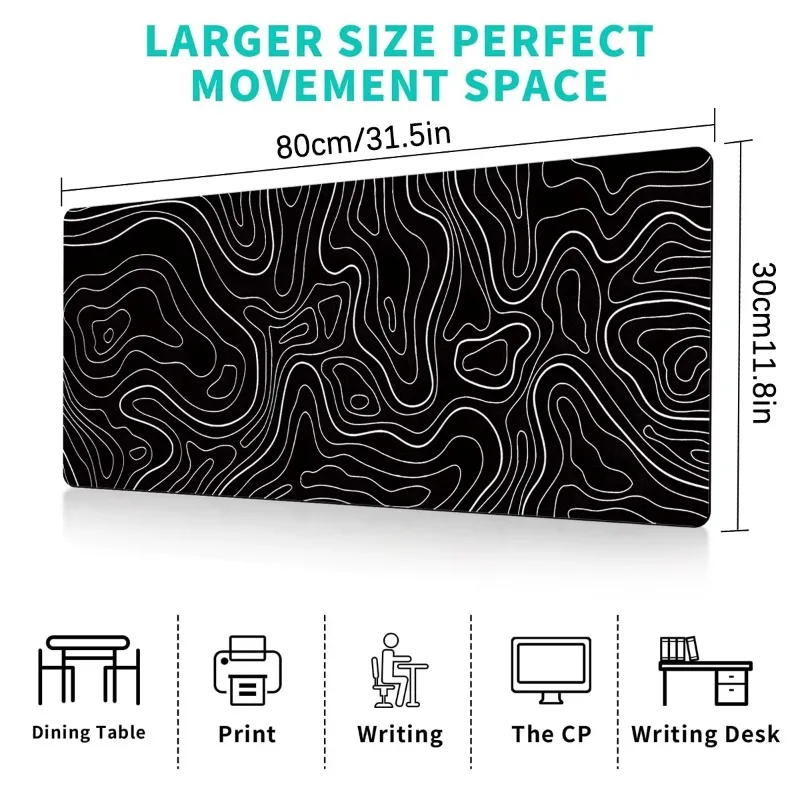 Large Extended Gaming Mouse Pad with Non-Slip Rubber Base,Topographic Design,for Full Desk Keyboard and Mouse Support - onlinemegasale.com Large Extended Gaming Mouse Pad with Non-Slip Rubber Base,Topographic Design,for Full Desk Keyboard and Mouse Support - onlinemegasale.com