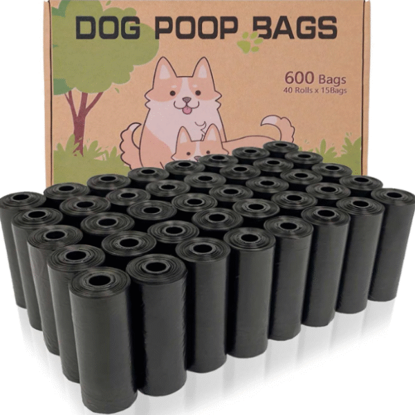 Black Dog Outdoor Cleaning Poop Bags With Dispenser & Leash Clip