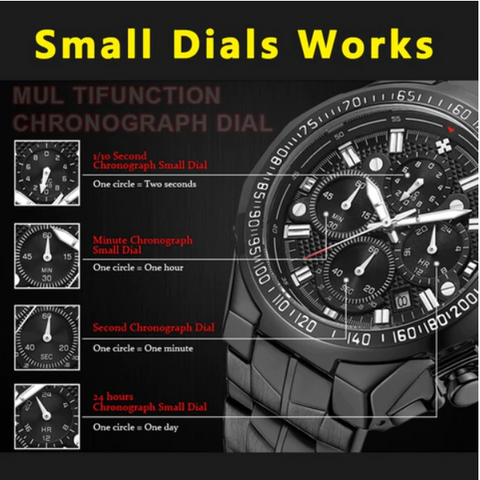 Wwoor Luxury Sports Relogio Masculino Men's Watch - Full Steel Waterproof Chronograph Quartz Wristwatch - onlinemegasale.com