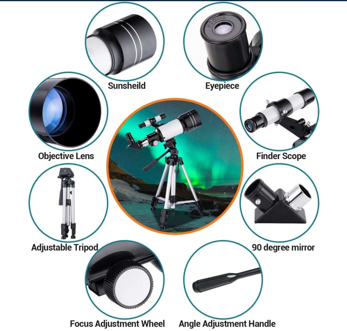 Professional HD 150X Space Astronomical Stellina Telescope with Tripod & Bag - onlinemegasale.com