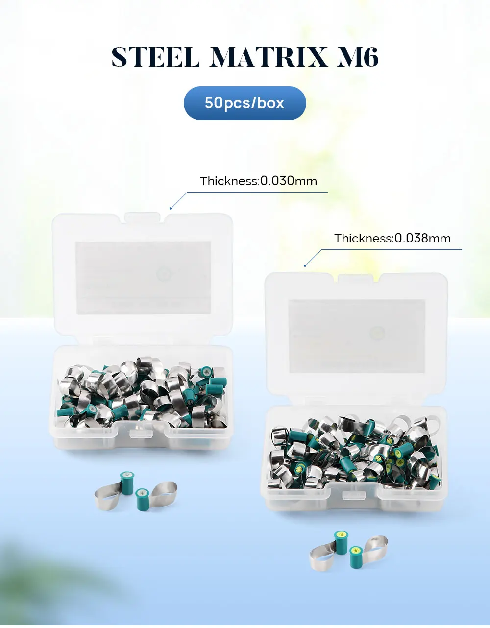 50 Pcs/Box BAISTRA Dental Matrix Bands Steel Matrix Double-Side Contoured Anatomically Shaped Matrix Bands For Dentistry - onlinemegasale.com