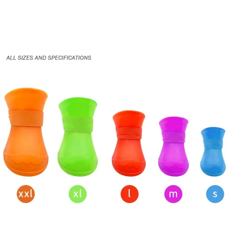 4Pcs Dog Waterproof Rain-shoes Anti-slip Rubber - onlinemegasale.com