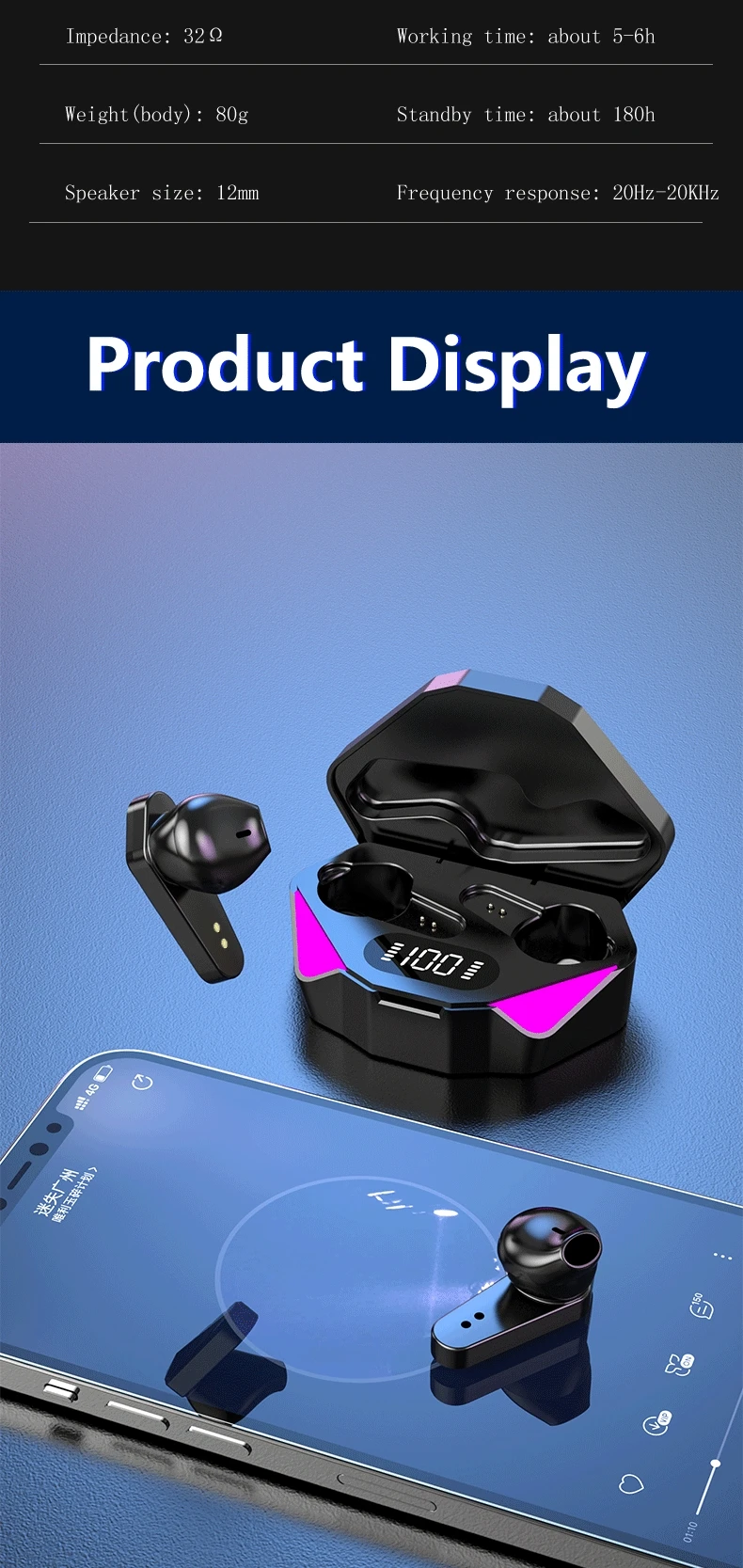 TWS Wireless Earphone Bluetooth Headphone 65ms Low Latency Earbud Esport Gaming Headset Gamer with Mic For Xiaomi iPhone - onlinemegasale.com