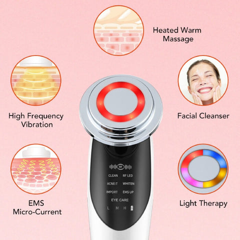 RF Microcurrent Face Lift Device, Red Light Therapy, Helps Reduce The Signs Of Aging - onlinemegasale.com