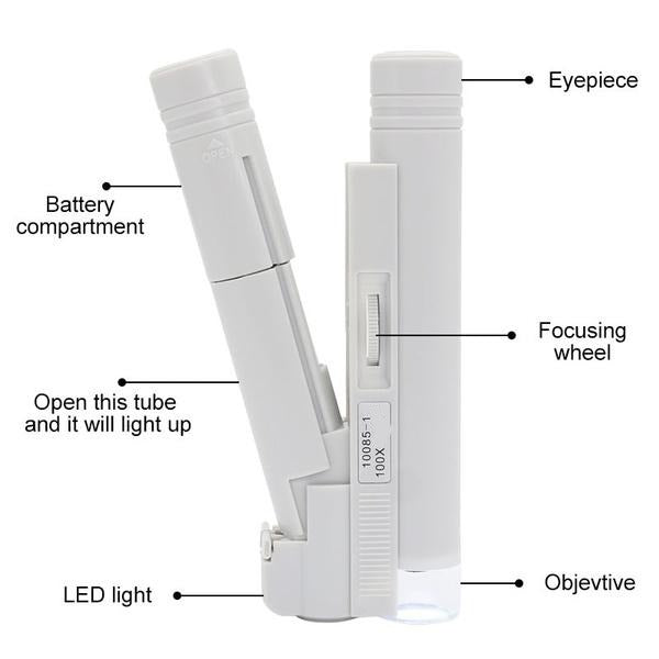 Professional 40X-100X HD Mini Pocket Portable Handheld Microscope - onlinemegasale.com Professional 40X-100X HD Mini Pocket Portable Handheld Microscope - onlinemegasale.com