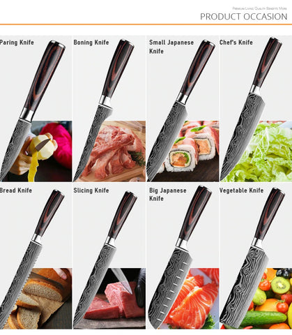 8 pc Kitchen Knife Set - Stainless Steel Professional Chef Knife Set by Shushaku™ - onlinemegasale.com 8 pc Kitchen Knife Set - Stainless Steel Professional Chef Knife Set by Shushaku™ - onlinemegasale.com