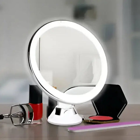 10x Magnifying Lighted Makeup Mirror with 360° Rotation - onlinemegasale.com