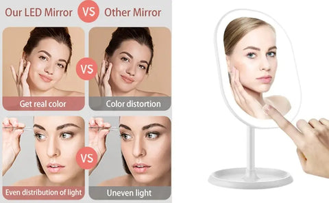 Magnifying Makeup Mirror USB Rechargeable 180-Degree Rotation - onlinemegasale.com