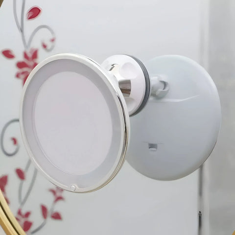 10x Magnifying Lighted Makeup Mirror with 360° Rotation - onlinemegasale.com