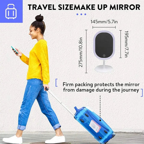 Magnifying Makeup Mirror USB Rechargeable 180-Degree Rotation - onlinemegasale.com