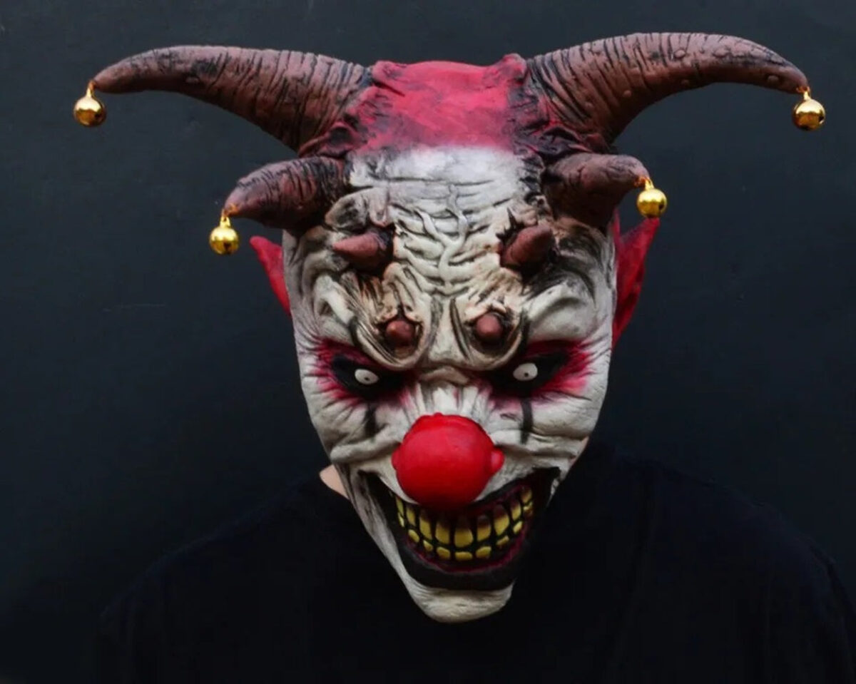 Creepy Evil Scary Halloween Clown Mask Latex Evil JESTER CLOWN - onlinemegasale.com