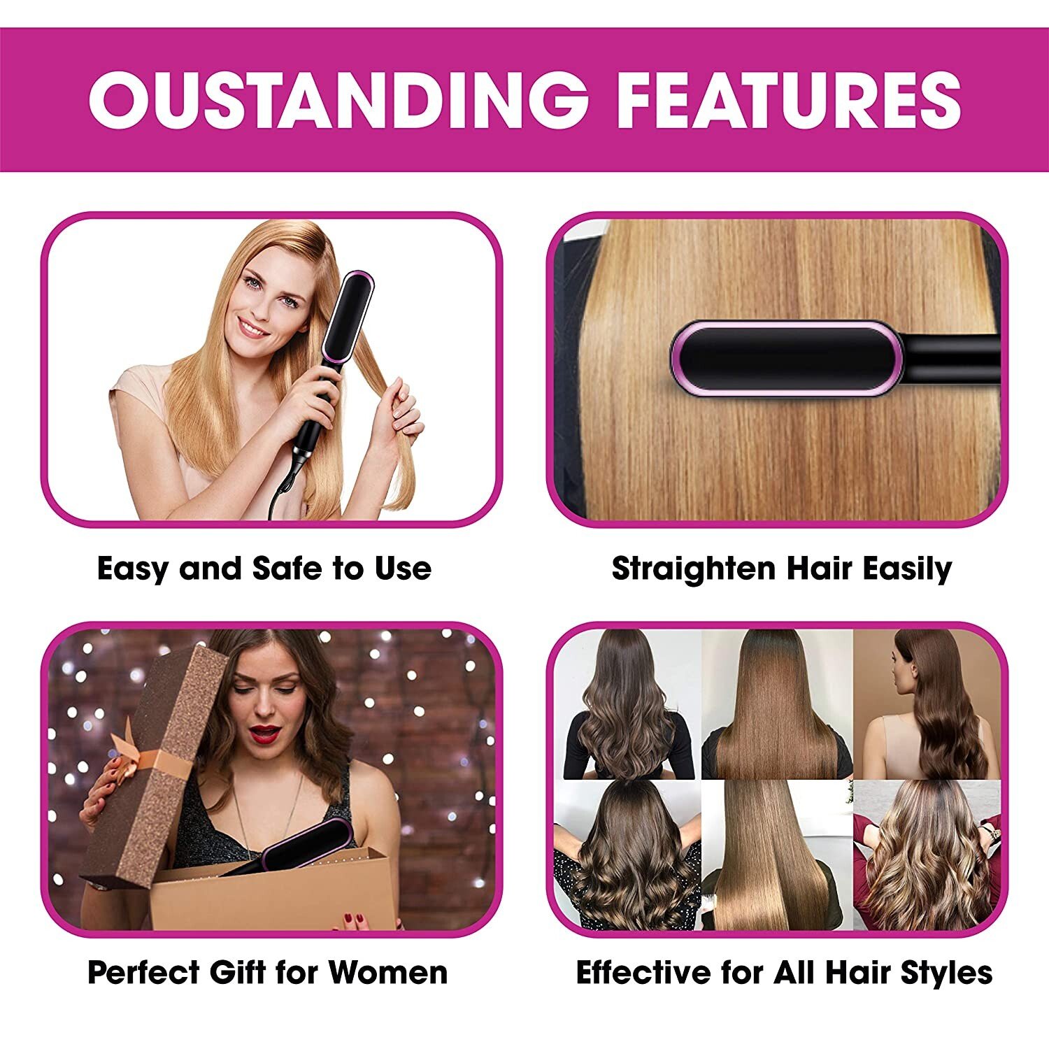 ✨49% OFF TODAY✨ Professional Hair Straightener Brush - onlinemegasale.com