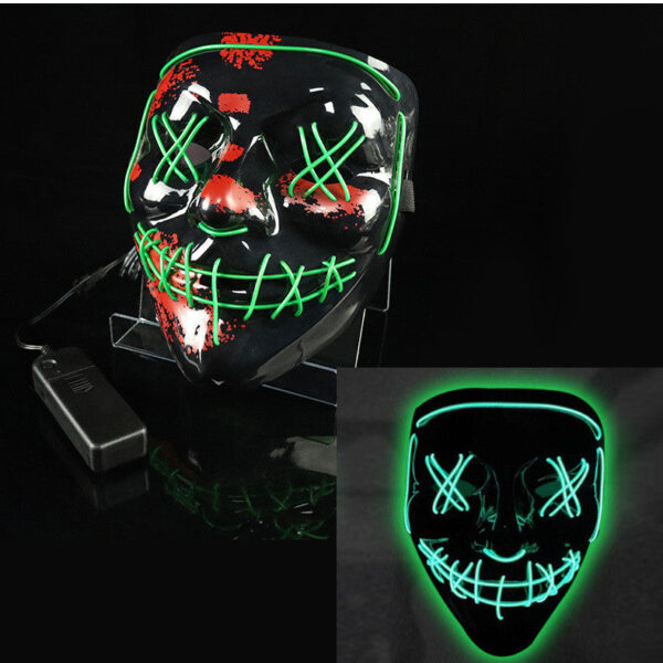 Glowing Mask LED Mask Halloween Clown Funny Bundy