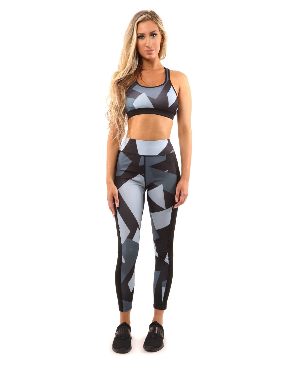 Bondi Set - Leggings & Sports Bra - Black/Grey - onlinemegasale.com