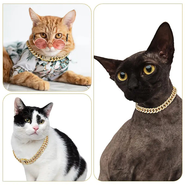 Gold Dog Collar Walking Chain With Secure Buckle - onlinemegasale.com Gold Dog Collar Walking Chain With Secure Buckle - onlinemegasale.com
