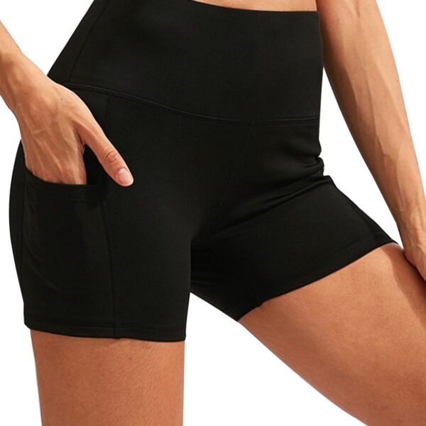 Calcao High Waist Yoga Shorts With Pocket - Black