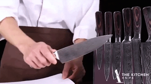 8 pcs Kitchen Knife Set - Professional Stainless Steel Chef Knife Set with Cover - onlinemegasale.com