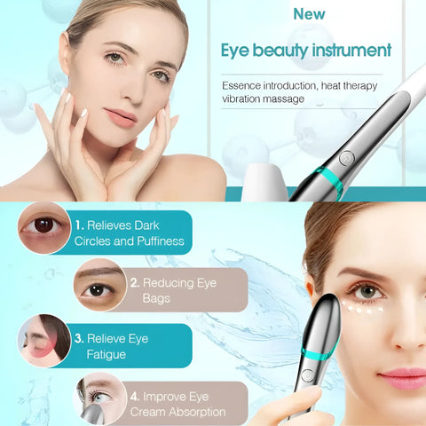 Eye Massager, Vibration Massage ABS Eye Massager Wand Promote Absorption For Dark Circles For Under Eye Bags - onlinemegasale.com