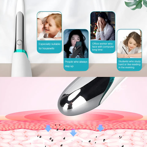 Eye Massager, Vibration Massage ABS Eye Massager Wand Promote Absorption For Dark Circles For Under Eye Bags - onlinemegasale.com