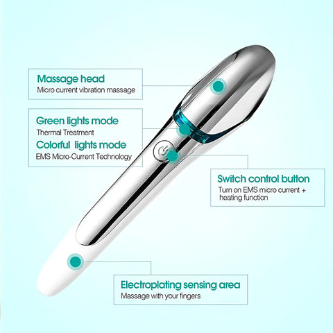 Eye Massager, Vibration Massage ABS Eye Massager Wand Promote Absorption For Dark Circles For Under Eye Bags - onlinemegasale.com