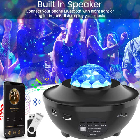 Galaxy Projector Night Light Ocean Wave Projection with Bluetooth - onlinemegasale.com Galaxy Projector Night Light Ocean Wave Projection with Bluetooth - onlinemegasale.com