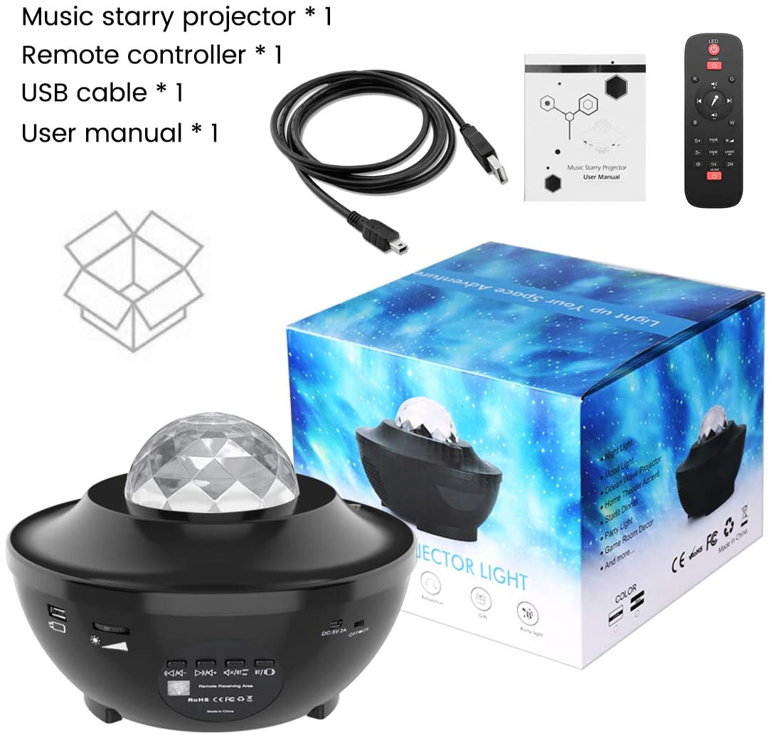 Galaxy Projector Night Light Ocean Wave Projection with Bluetooth - onlinemegasale.com