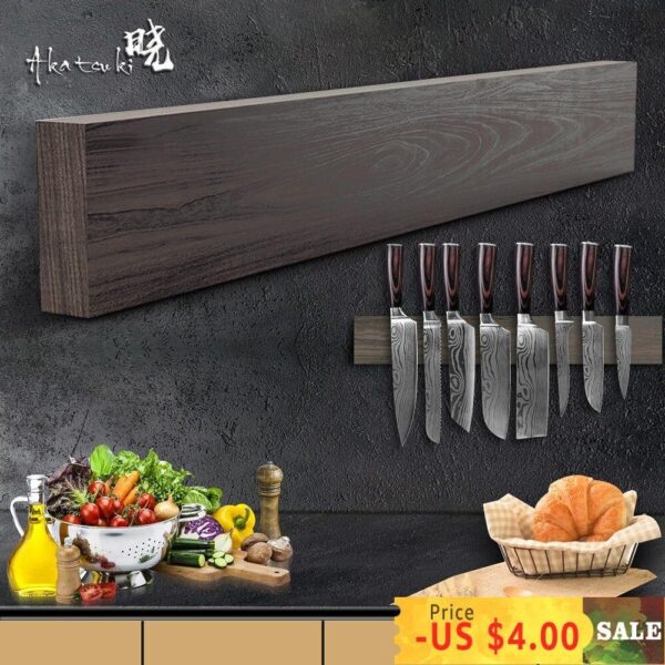 Magnetic Wooden Knife Rack