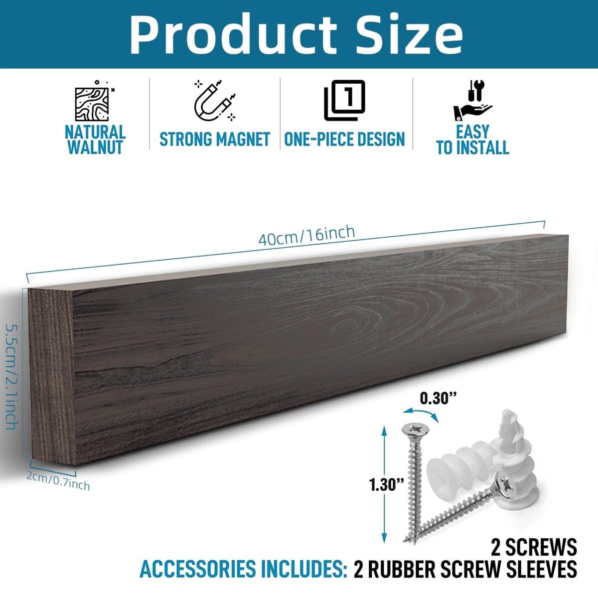 Magnetic Wooden Knife Rack - onlinemegasale.com