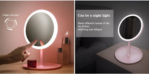 LED Makeup Mirror With Storage Tray - onlinemegasale.com