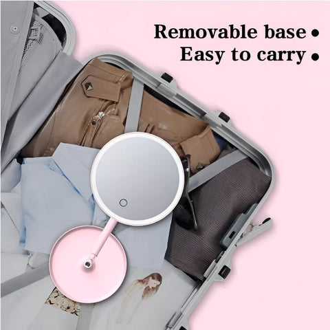 LED Makeup Mirror With Storage Tray - onlinemegasale.com
