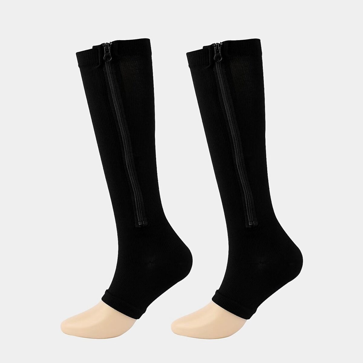 Zipper Compression Socks Open Toe Toeless Compression Socks for Women and Men - onlinemegasale.com