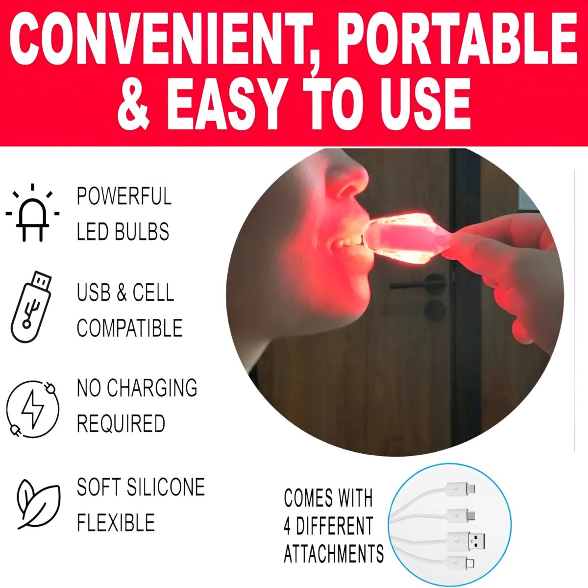 Oral Red Light Therapy for Gums, Toothache Relief - onlinemegasale.com
