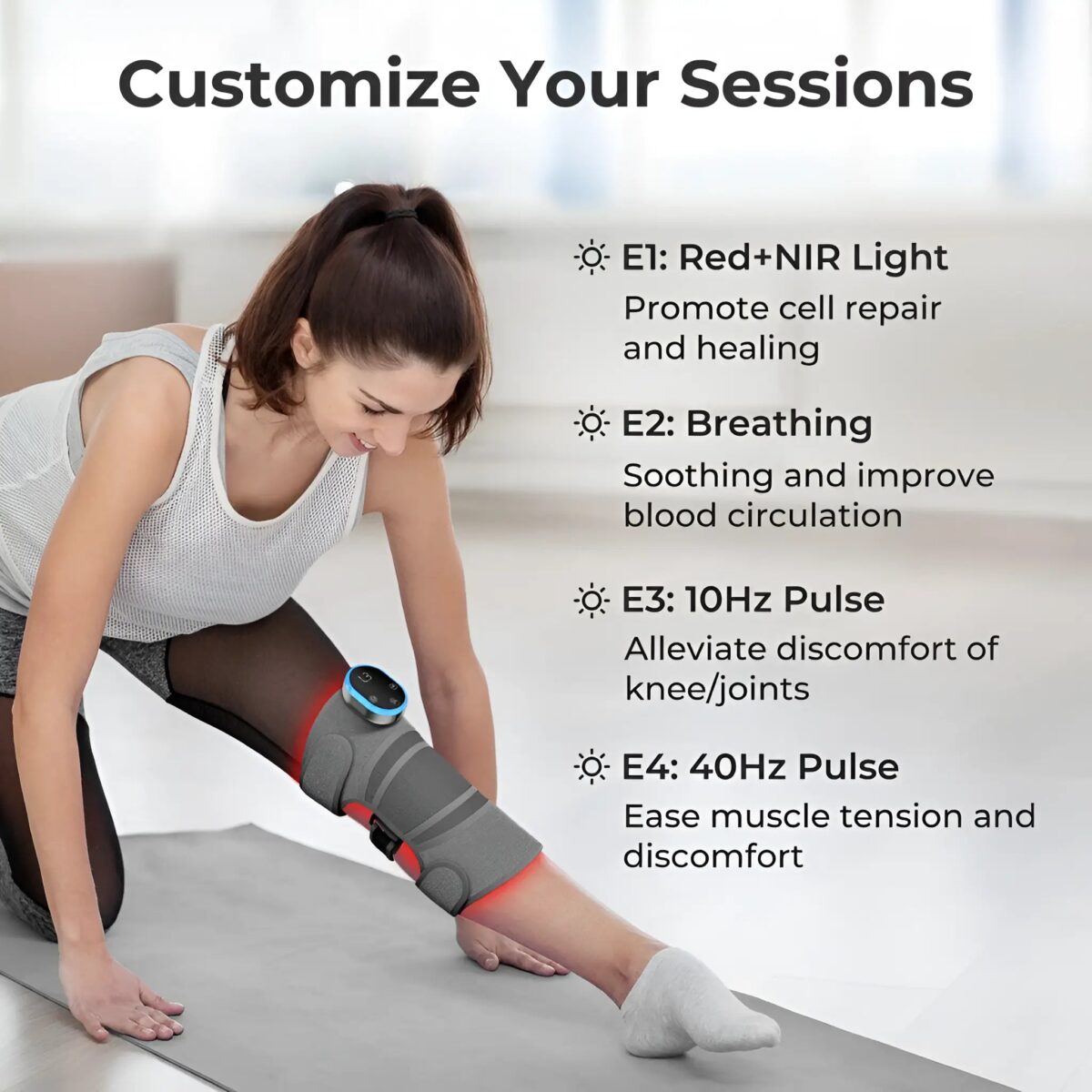 Infrared Knee Massager with Heating and Vibration for Knee Pain and Arthritis - onlinemegasale.com