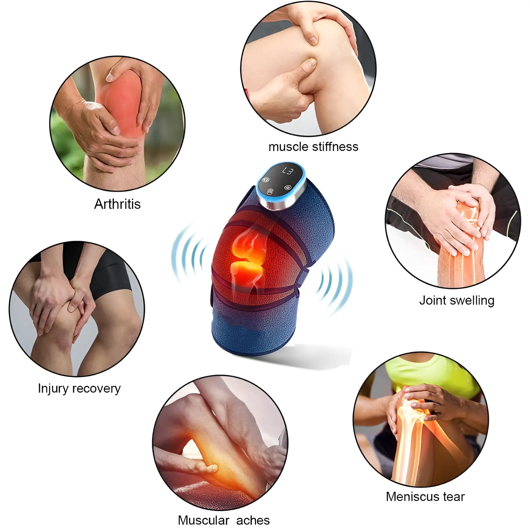 Infrared Knee Massager with Heating and Vibration for Knee Pain and Arthritis - onlinemegasale.com