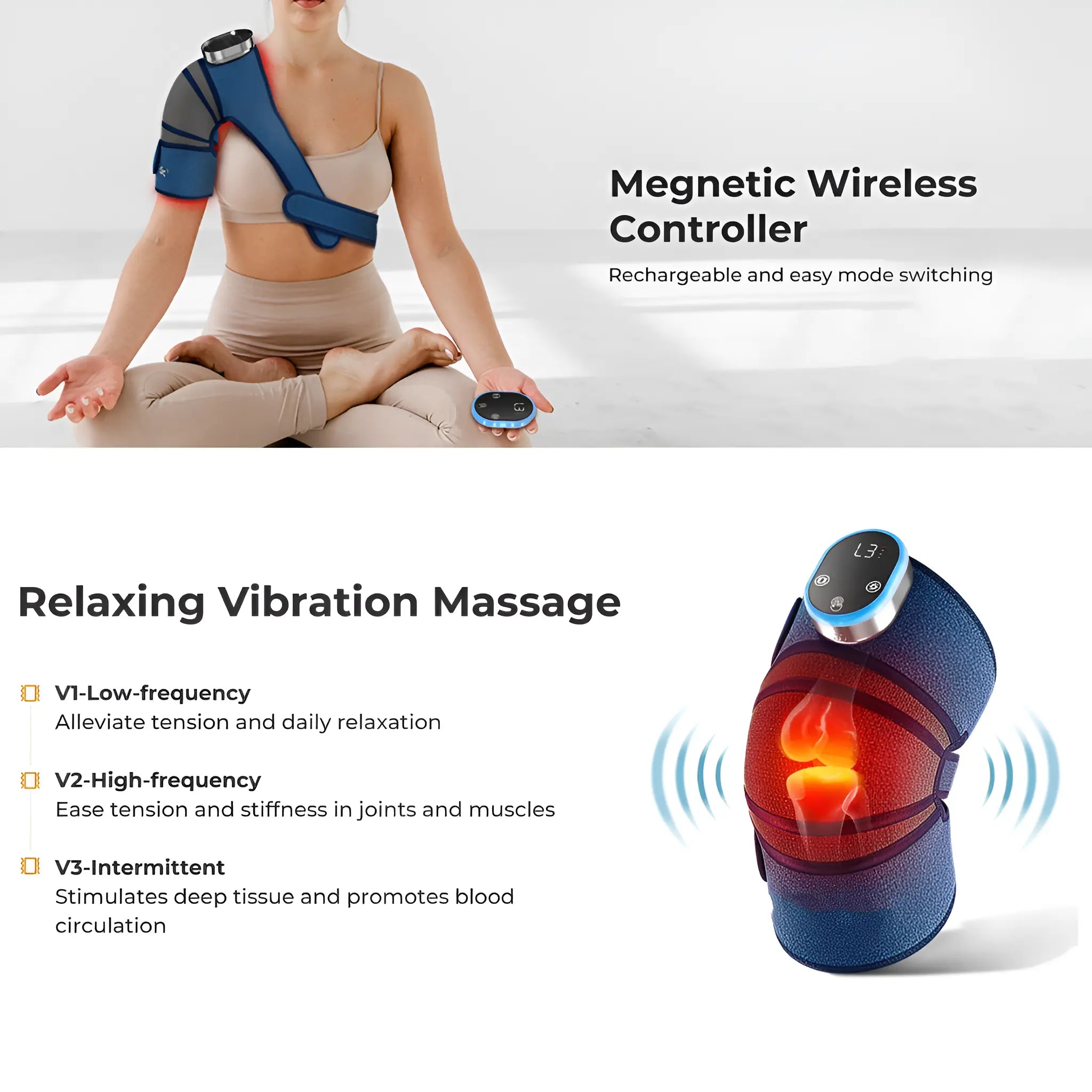 Infrared Knee Massager with Heating and Vibration for Knee Pain and Arthritis - onlinemegasale.com